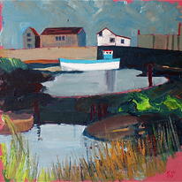 'Blue and White Boat: Brancaster'
