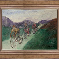 Cyclists in the Rain