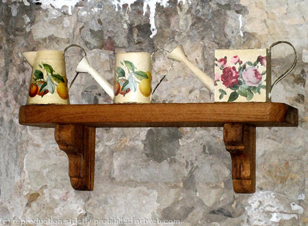 Three Jugs on a Shelf
