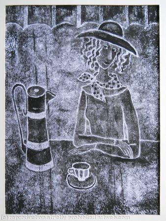 Lady with a coffee pot