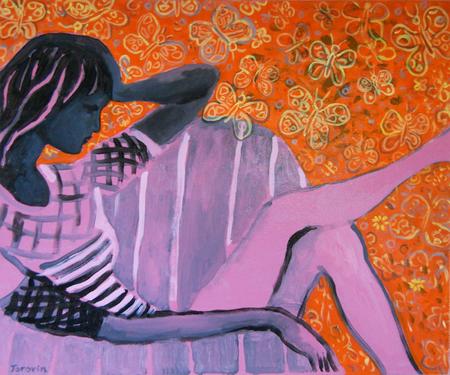 Pink dreams, orange butterflies
