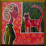 Red cat - acrylic on deep boxed canvas