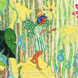 Elf in flowers - felt pens on paper