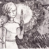 Light in the dark - Oil colour monoprint