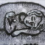 Girl with a berry, B - Monoprint paint, oil paint on paper