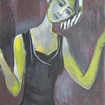 Yellow girl in the door