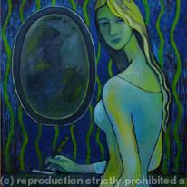 hidden Mirror. Lady.Writing.
