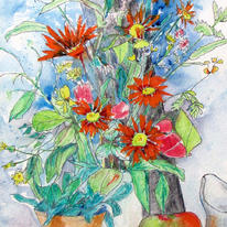 Flowers on a Narrowboat