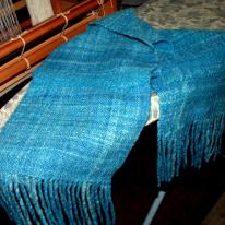 'Phoenix' - a unique, handspun, handwoven scarf.