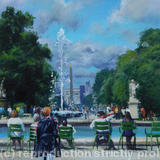 Tuileries fountain, Paris - Acrylic on canvas