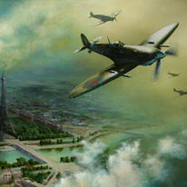 Free-French Spitfires over Paris