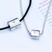 His and Hers ECHO  Abstract Heart Necklaces