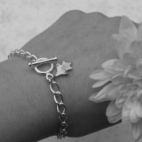 Gold - 9ct Gold and Silver Personalsied Leaf Bracelet £125