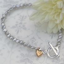 Gold Collection - 9ct Gold Heart and Fresh Water Pearls £80