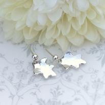 Gold Collection - 9cy White Gold Oak Leaf Earrings £169