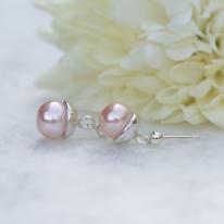 Gold Collection - 9ct White Gold and Fresh Water Pearl Acorn Earrings £145