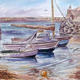 Alderney Harbour - Pen & Wash