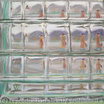 Man Through Glass Brick