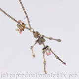 Skulls Collection - Skeleballs - Sterling silver skeleton and chain with multicoloured tourmaline