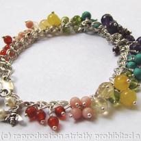 Chakra bracelet with sterling silver charms