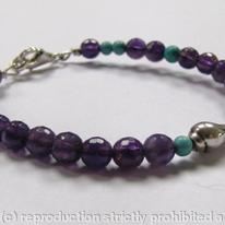 Circle of love bracelet with amethysts, turquoise and shells