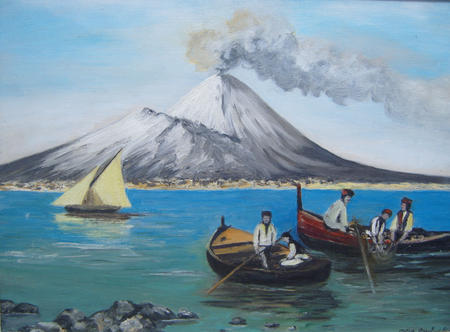 Fishermen by the Vesuvius, Italy
