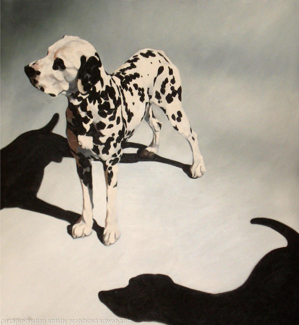 2 Dalmations Oil on Canvas 80x85cm