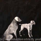 White Dogs 1 - Acrylic on paper