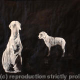 White Dogs 2 - Acrylic on Paper