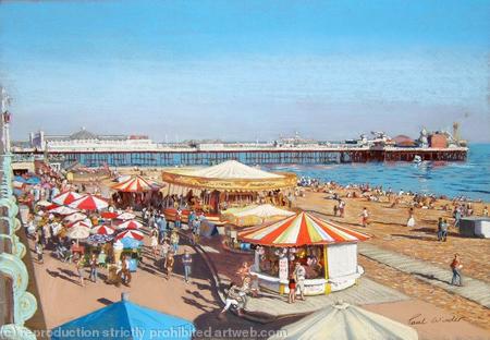 Brighton Seafront, evening sunlight by Paul Winder (print)