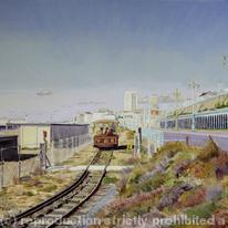 Brighton Seafront with Volks Railway (print) by Paul Winder