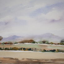 Malvern Hills from Powick Worcs 1
