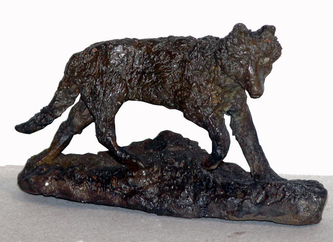 Running wolf bronze 7x6cm