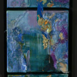 Waterfall Sold - Oil on canvas with gold leaf
