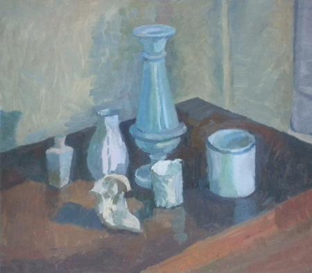White Still Life with Chinese Figure