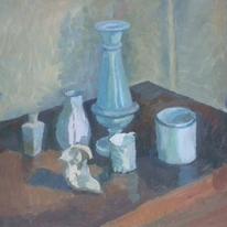 White Still Life with Chinese Figure