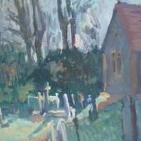 Country Churchyard on a Frosty Morning