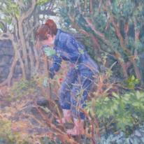Digging in Blue Overalls