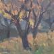 Almond Trees against… | | 13 x 13cm | Oil on board Almond Trees against…