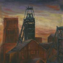 Coal mine at dusk