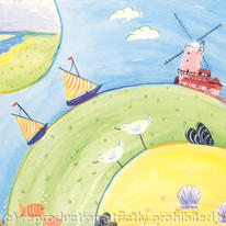 Cley Mill and Two Birdies -code 4N1