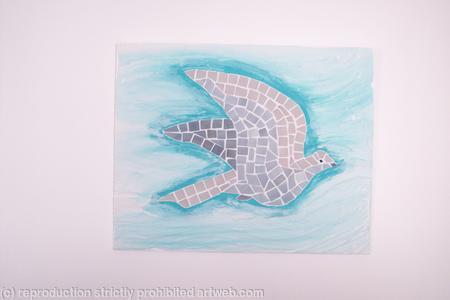 dove, painted background