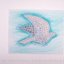 dove, painted background