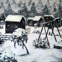 sheds in the snow