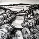 tea hut and trenches