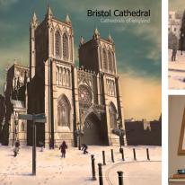 Bristol cathedral in the snow