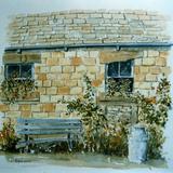 Bench with Churn - watercolour