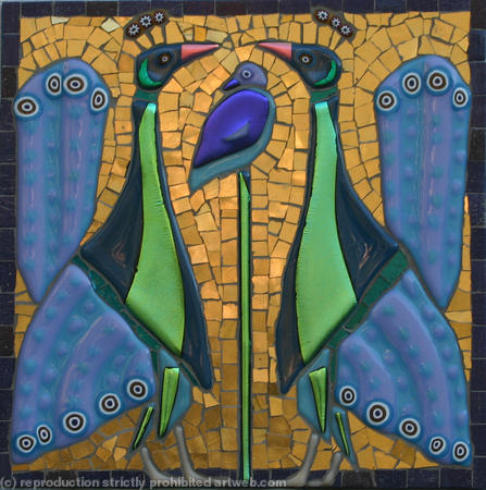 Byzantine Peacocks - mauve