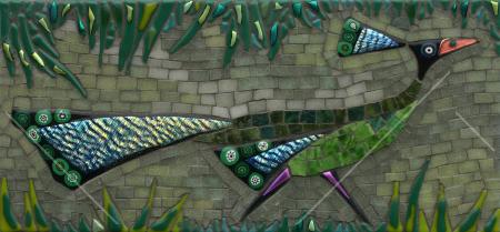 Green Peacock Running