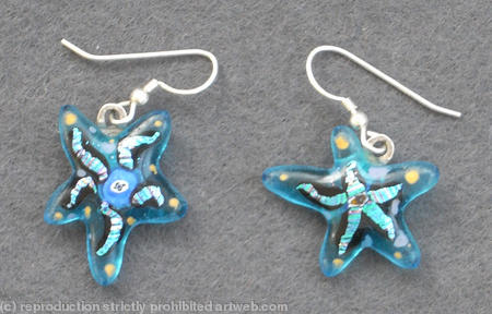 Blue Starfish Earrings
